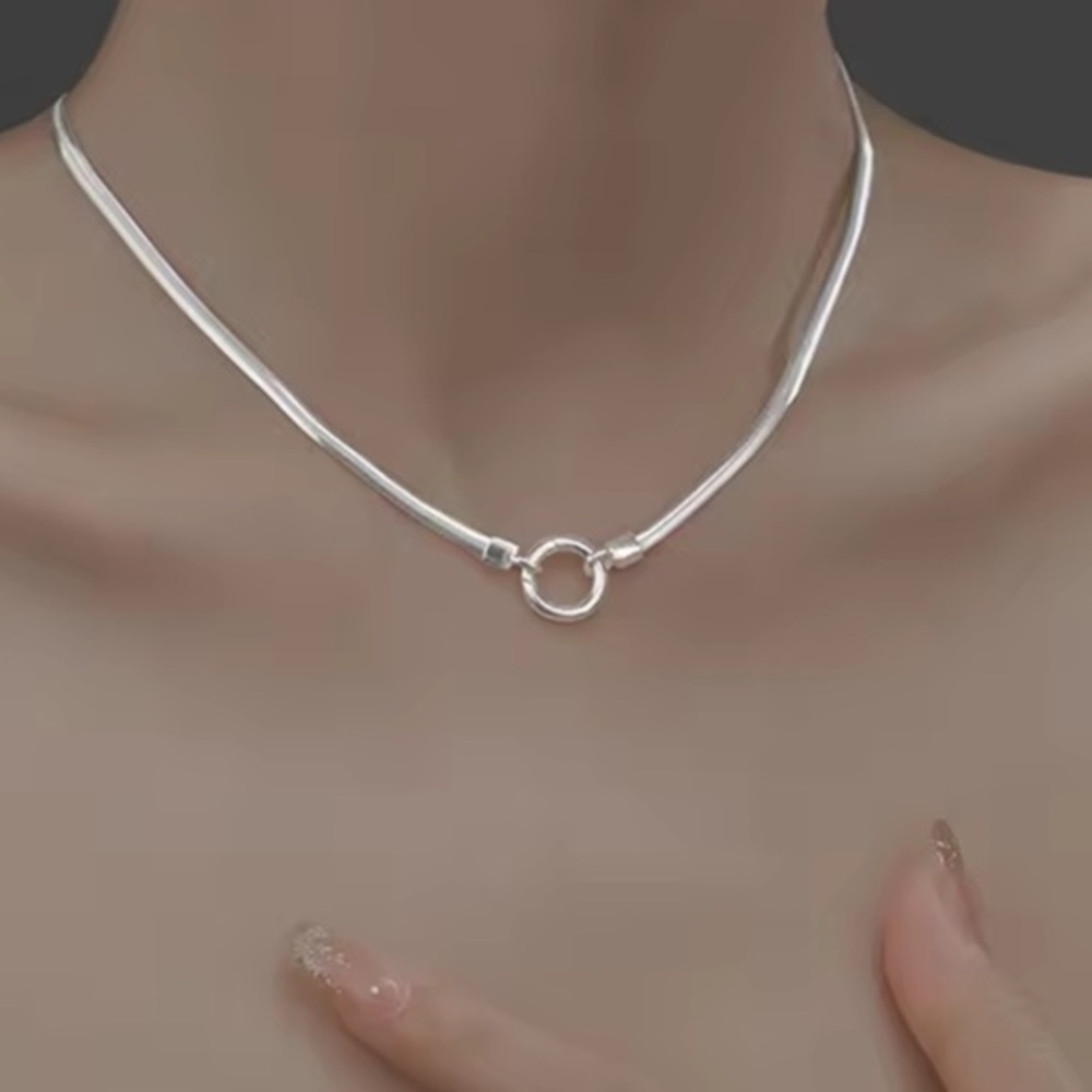New Sterling Silver Circle Necklace​